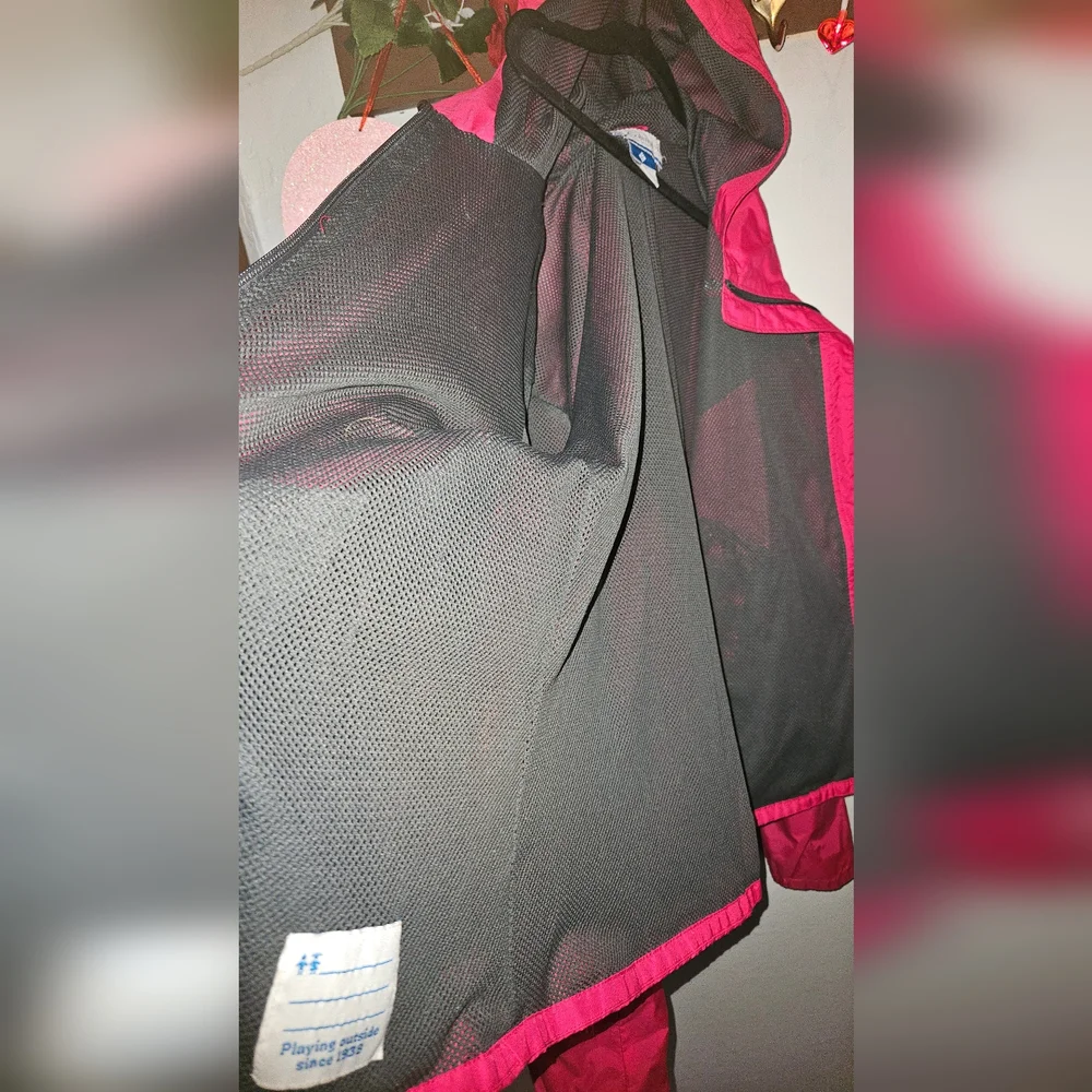 COLUMBIA Red/Pink Girls XL RainCoat - Picture 4 of 8